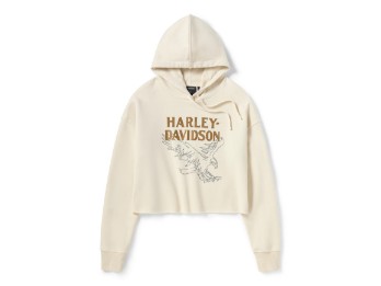 HOODIE BLING RAW EDGE WEIß