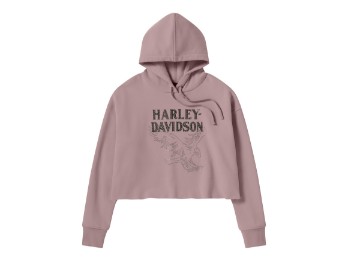 HOODIE BLING RAW EDGE LIGHT PINK