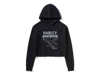 HOODIE BLING RAW EDGE BLACK
