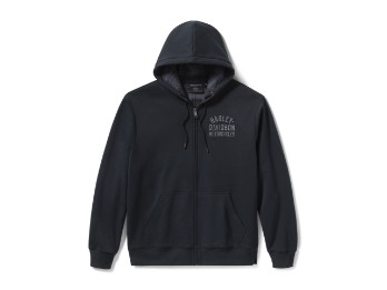 Sweatjacke Plaid Lined Zip Schwarz