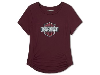 T-SHIRT BEVELED B&S BLING RED
