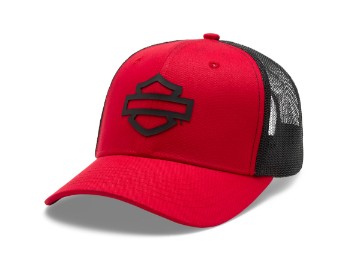 CAP LOGO COLORBLOCK TRUCKER RED