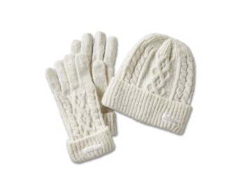 Mütze & Handschuhe Set Laced Up White