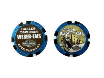 POKER CHIP CUSTOM BLUE METALLIC