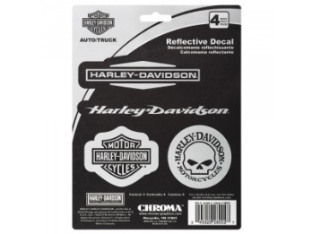 Aufkleber Set Harley-Davidson Black - Reflektierend