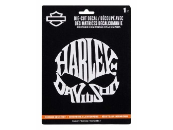 Aufkleber White Skull Die Cut