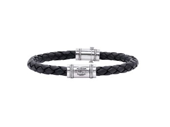 Armband Leather & Silver Rope