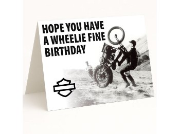 Glückwunschkarte H-D Wheelie Fine Birthday