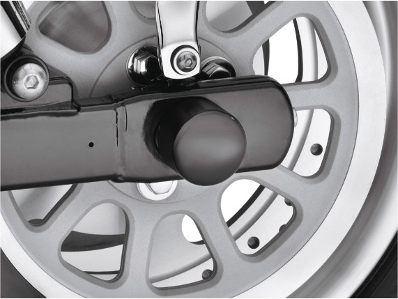 43422-09, BILLET AXLE COVER, REAR, BLACK