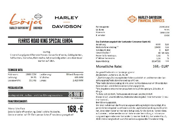 Harley-Davidson FLHRXS Road King Special EURO4, 5HD1KVP49LS652264