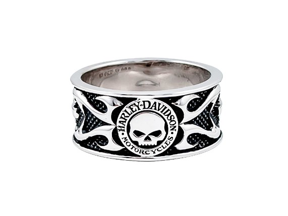 HDR0399-09, RING SKULL & TRIBAL FLAME