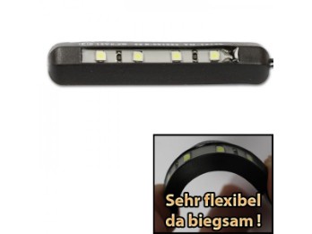 LED-Kennzeichenbeleuchtung, schwarz , biegsam, 4LED, 13,5 x 6