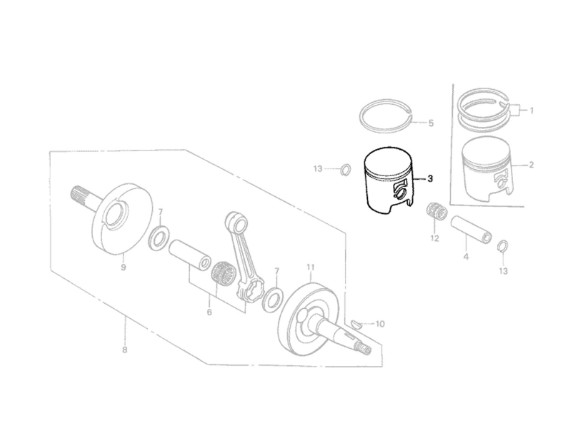 13103-KS6-000 Kolben Honda CR125 BJ 1986
