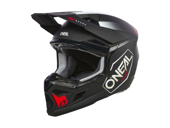 2024_ONeal_3SRS Helmet HEXX V.24_black_white_red_45 front_left