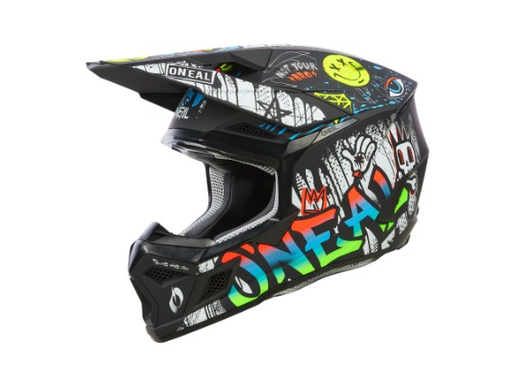 2024_ONeal_3SRS Youth Helmet RANCID V.24_black_white_45_left