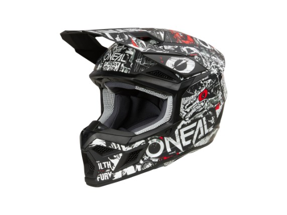 2025_ONeal_3SRS Helmet ATTACK V.25_black_white_45 front_left