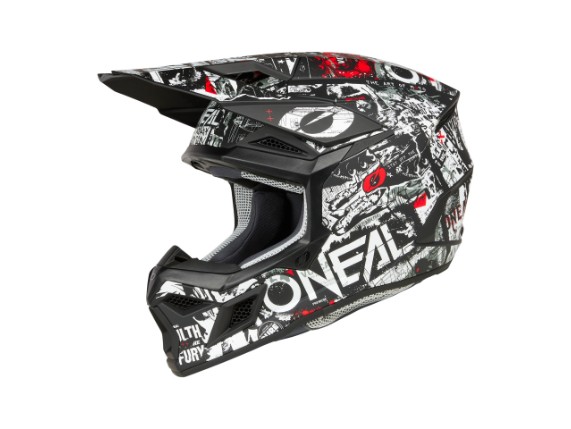2025_ONeal_3SRS Helmet ATTACK V.25_black_white_45_left