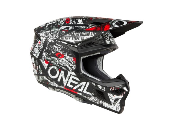 2025_ONeal_3SRS Helmet ATTACK V.25_black_white_45_right