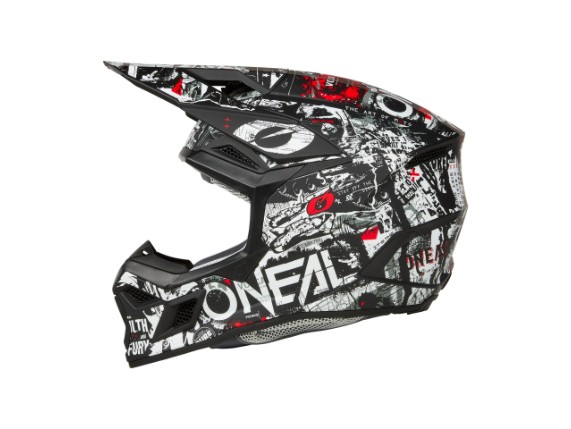2025_ONeal_3SRS Helmet ATTACK V.25_black_white_left side