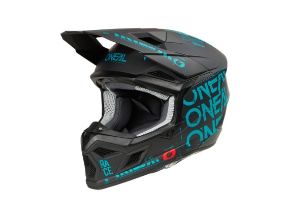 2025_ONeal_3SRS Helmet STATIC V.25_black_teal_45 front_left