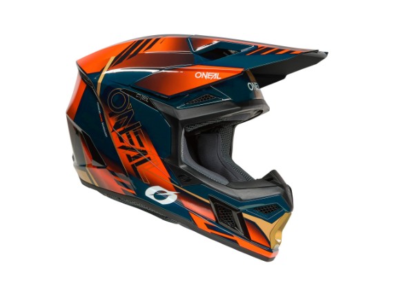 2026_ONeal_3SRS Helmet HAZE V.26_blue_orange_gold_45_right