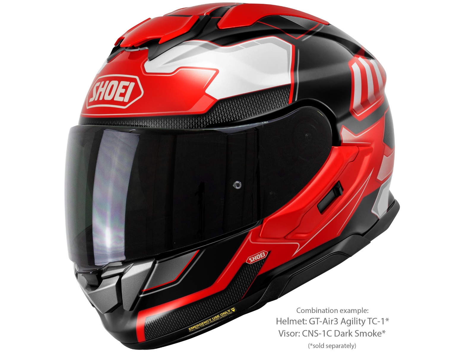 GT-Air 3 Agility TC-1 Motorcycle Helmet with Sun Visor Red White Black