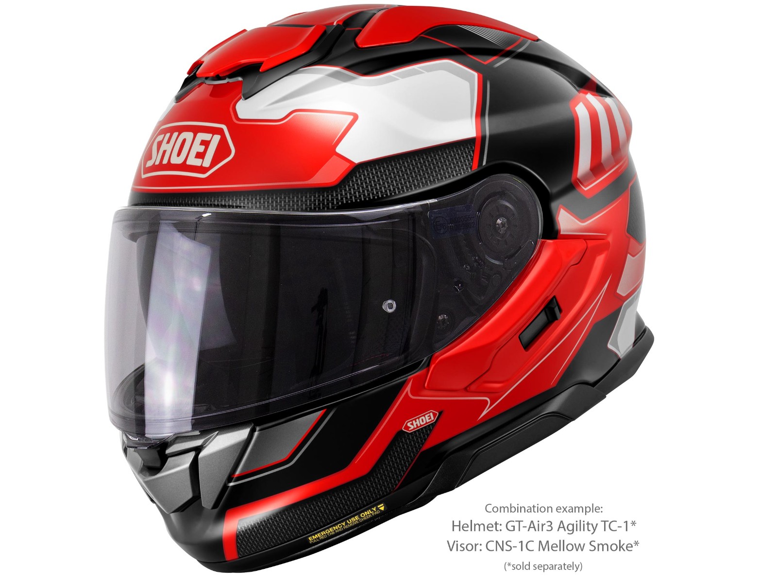 GT-Air 3 Agility TC-1 Motorcycle Helmet with Sun Visor Red White Black