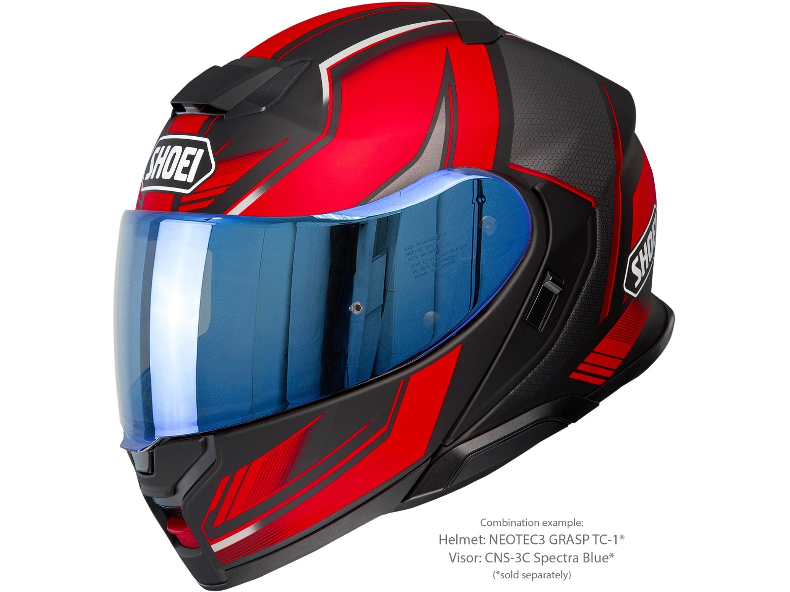 Neotec 3 Grasp TC-1 Red Black Matt Motorcycle Flip-Up Helmet