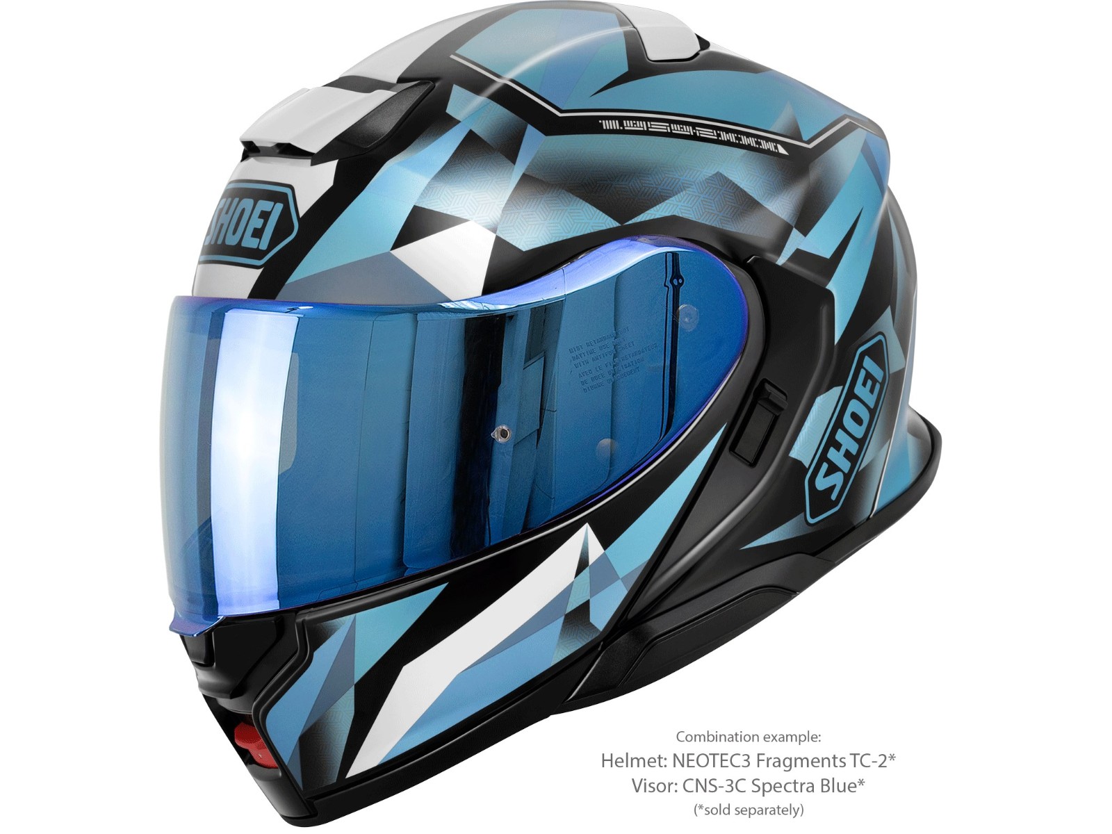Neotec 3 Fragments TC-2 Blue White Matt Motorcycle Flip-Up Helmet
