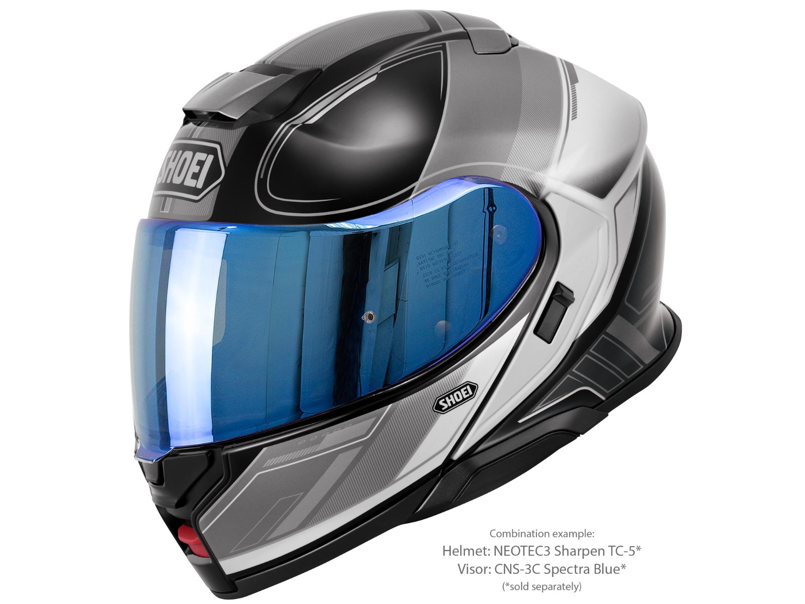 Neotec 3 Sharpen TC-5 Motorcycle Flip-Up Helmet Black Grey