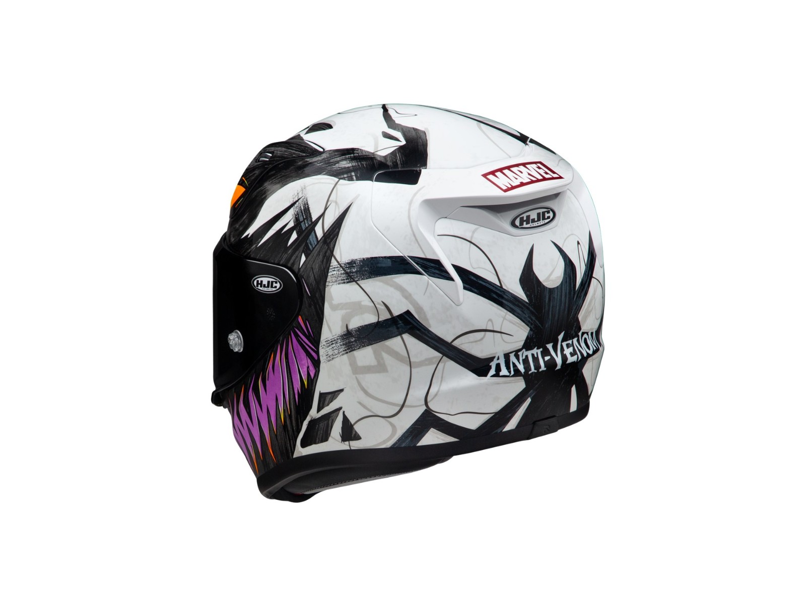 RPHA 12 Anti-Venom II Marvel Motorcycle Helmet Black White Purple RPHA 12 Anti-Venom II Marvel Motorcycle Helmet Black White Purple