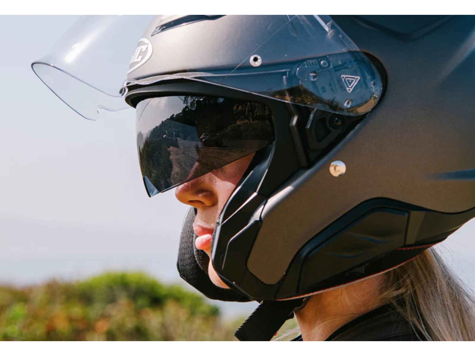 F31 Semi Flat Titanium Motorcycle Jet Helmet with Sun Visor