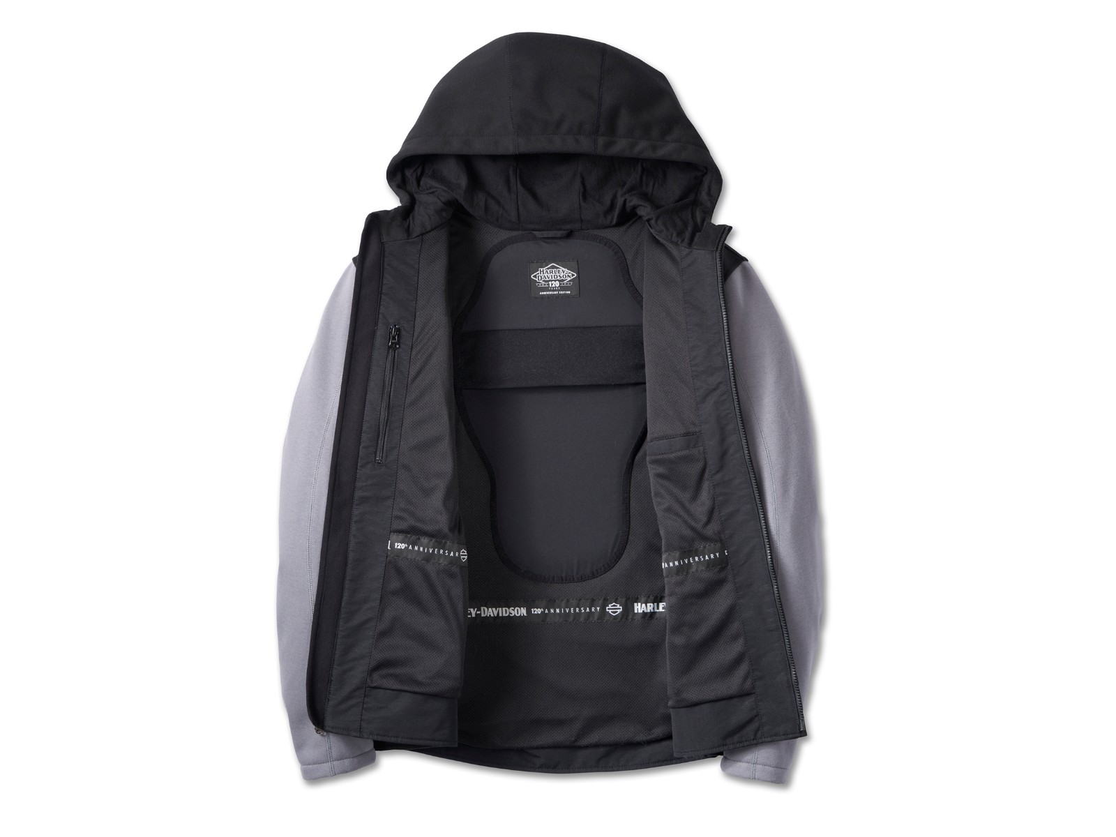 120th Anniversary Deflector Black Motorrad-Fleece Jacke 