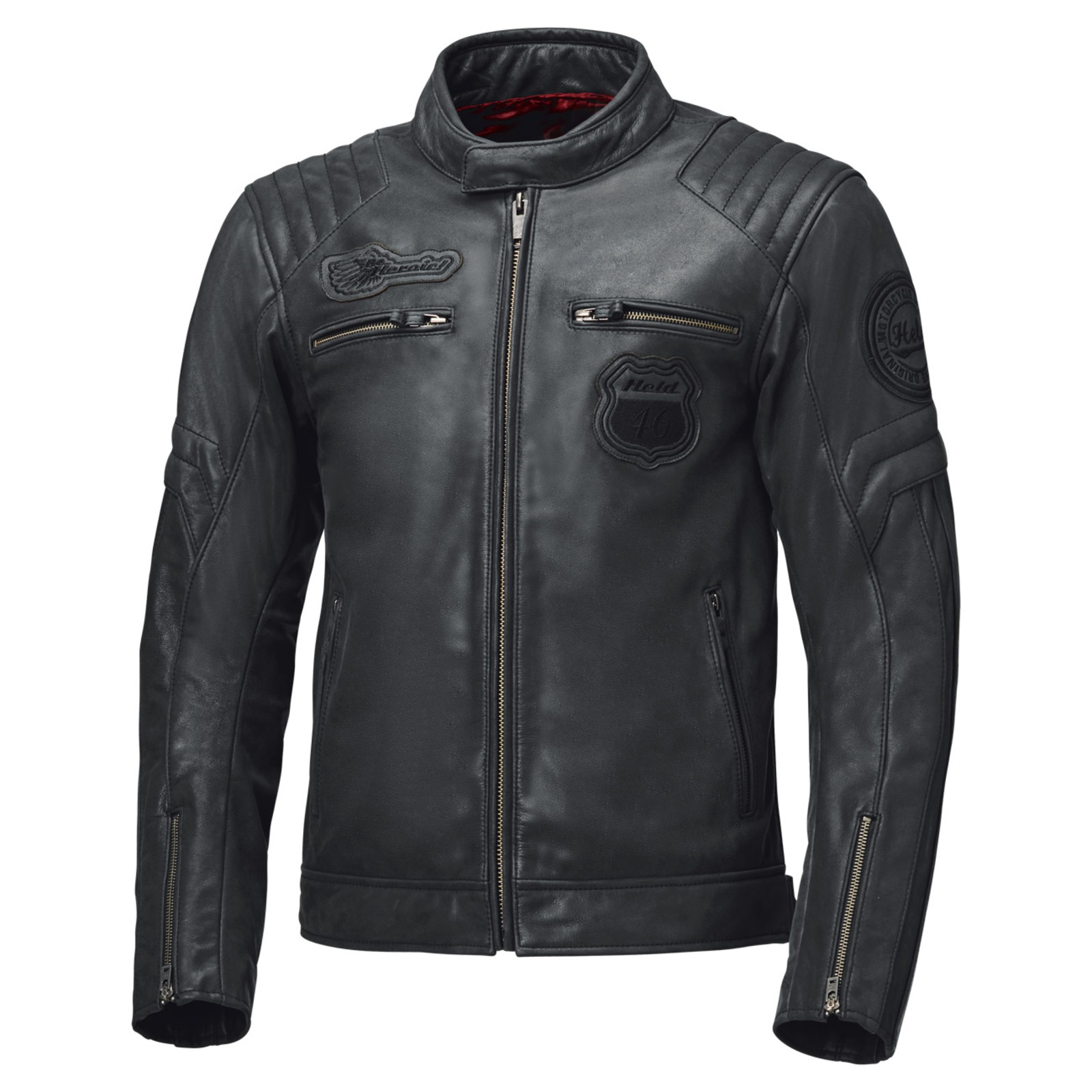 Baker Herren Leder Motorradjacke schwarz