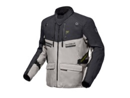 Atlaz Adventure Herren Motorrad Jacke Hellgrau Schwarz