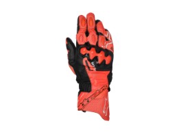 GP Plus R V3 Bright Red Red Fluo Black Motorrad Sport Lederhandschuhe
