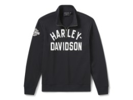 H-D Essential 1/4 Zip Pullover Harley Black Fleece Sweater Schwarz