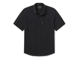 H-D American Classic Jersey Button-up Herren kurzarm Hemd Schwarz