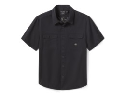 Willie G Dark Custom Short Sleeve Mechanics Shirt Herren kurzarm Hemd Schwarz