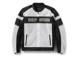H-D® Trenton Mesh Riding Herren Sommer Motorrad Jacke Weiß Schwarz
