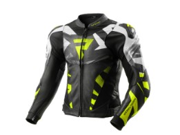 Inferno Leder Motorrad Jacke Schwarz Neongelb