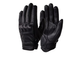 Hot Classic II Sommer Leder Motorrad Handschuhe Schwarz