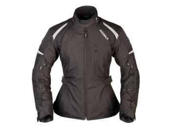 Violetta Lady Damen Motorrad Jacke Schwarz-Schwarz wasserdicht