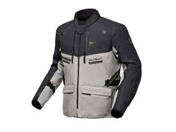 Atlaz Adventure Herren Motorrad Jacke Hellgrau Schwarz