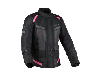 Horizon Aerotex Lady Motorrad Jacke Damen Schwarz Rosa