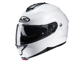 C91N Pearl White Motorrad Klapphelm Weiß Glanz