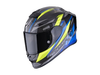 Casco da moto EXO-R1 Evo Carbon Air Runner Nero Blu Giallo Neon