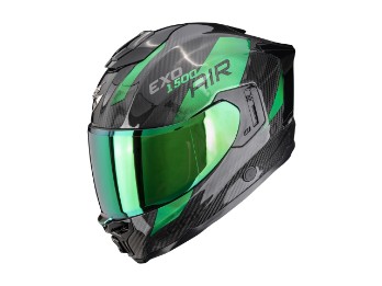 EXO-1500 Carbon Air Platted Black Green Motorrad Helm Schwarz Grün