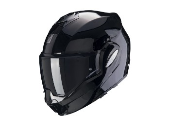 Exo Tech Evo Motorrad Klapphelm Solid Glanz Schwarz