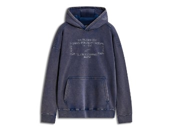 Infinite Washed Oversized Hoodie Herren Sweatshirt Blau